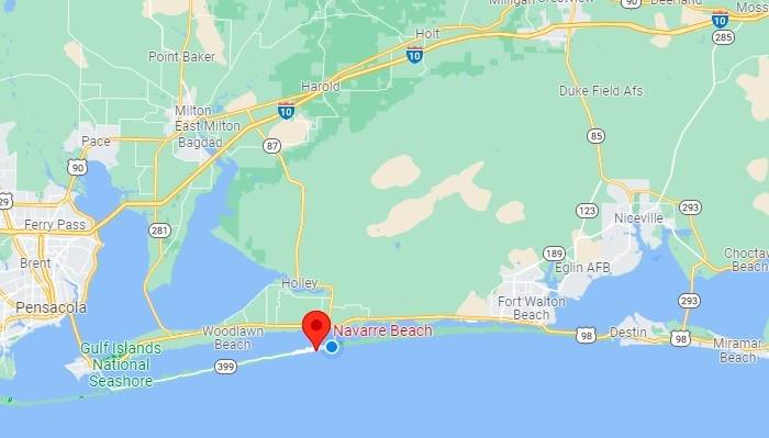 Navarre Beach Vacation Rentals Area Map